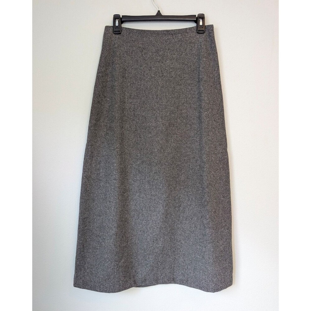 Gap Wool Blend Maxi Skirt Dark Gray Lined Long Career Classic Modest  Size 4